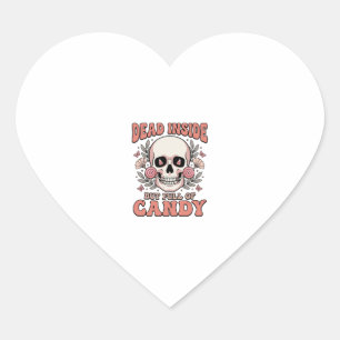 Dead Inside But Full of Candy Halloween Skull Desi Heart Sticker