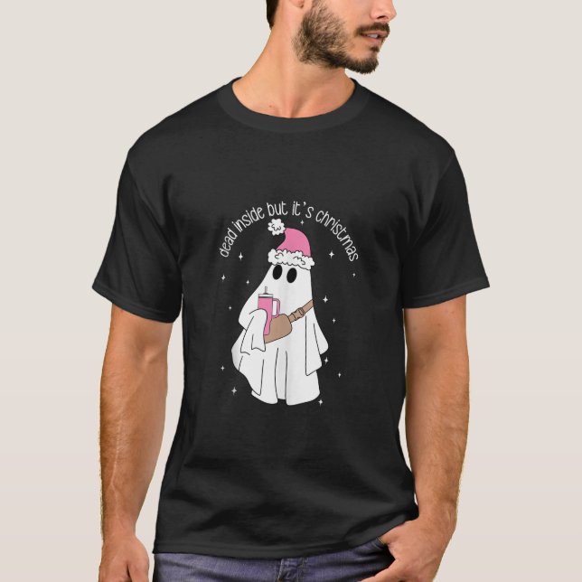 Dead Inside But It s Christmas Ghost Tumbler Belt  T-Shirt (Front)