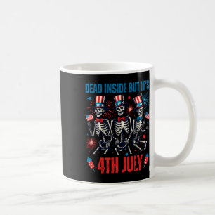 Dead Inside But Its 4th Of July Dancing Skeleton U Coffee Mug