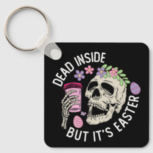 Dead Inside But It's Easter Skull Coffee Eggs Key Ring