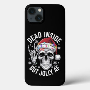 Dead Inside But Jolly AF Christmas Gift Skeleton  iPhone 13 Case