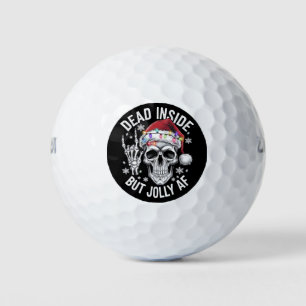 Dead Inside But Jolly AF Christmas Gift Skeleton  Golf Balls