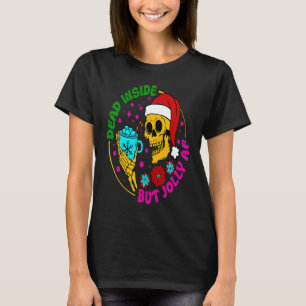 Dead Inside But Jolly AF Santa Skeleton Coffee Chr T-Shirt
