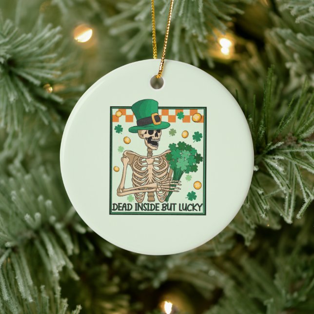 Dead Inside But Lucky St Patricks Ceramic Tree Decoration (Tree)