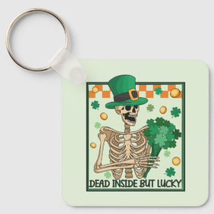 Dead Inside But Lucky St Patricks Key Ring