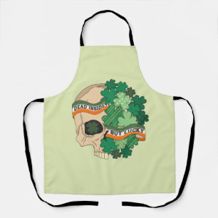 Dead Inside But Lucky - Sugar Skull and Clover Apron