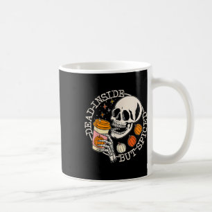 Dead Inside But Spiced Pumpkin Skull Drinking Fall Coffee Mug