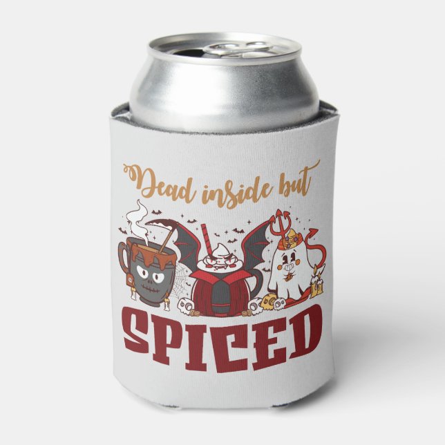 Dead Inside But Spiced – Spooky Halloween Can Cooler (Can Front)