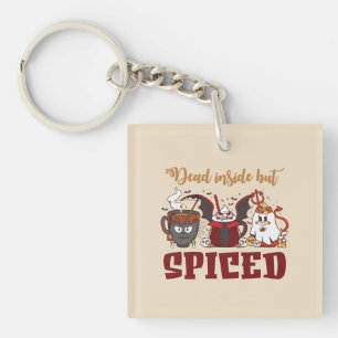 Dead Inside But Spiced – Spooky Halloween Key Ring
