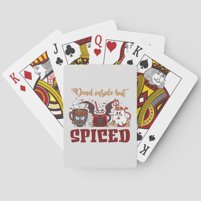 Dead Inside But Spiced – Spooky Halloween Playing Cards (Back)