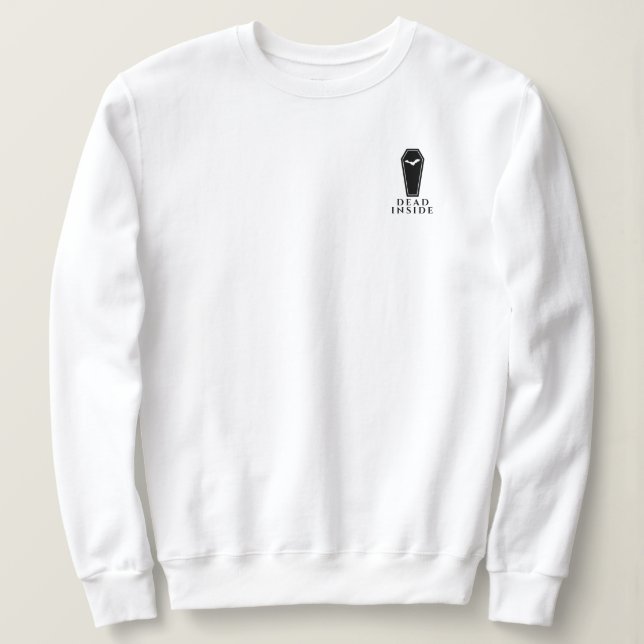 Dead Inside Coffin Halloween Sweatshirt (Design Front)