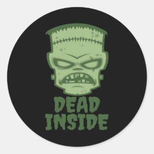 Dead Inside Frankenstein Monster Classic Round Sticker