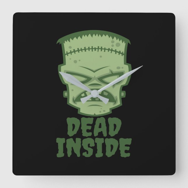 Dead Inside Frankenstein Monster Square Wall Clock (Front)