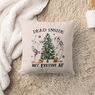 Dead Inside   Funny Christmas Cushion