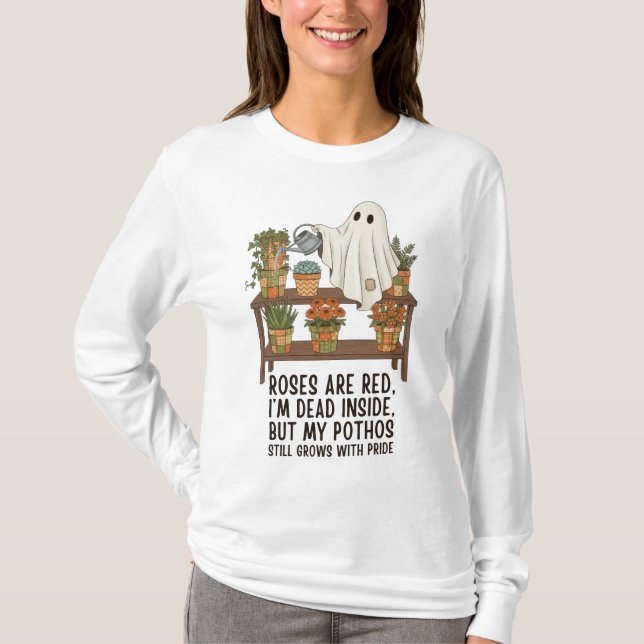 Dead Inside - Funny Ghost Plant Lover T-Shirt (Front)