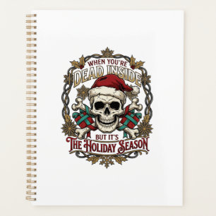 Dead Inside Holiday Season Christmas Skull Santa H Planner