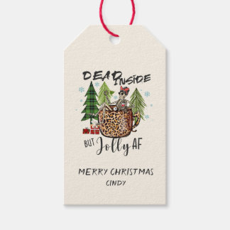 Dead Inside Jolly AF Funny Christmas Gift Tags