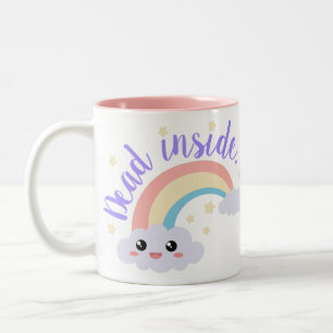 Dead Inside Rainbow Kawaii Two-Tone Coffee Mug