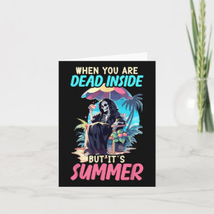 Dead Inside Sarcastic Gothic Skeleton Halloween Card