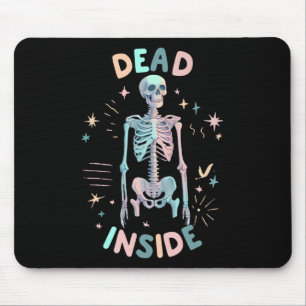 Dead Inside Skeleton Casual Halloween Graphic Wome Mouse Mat