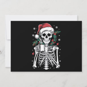 Dead Inside Skeleton Christmas Coffee Lover Gift  Holiday Card