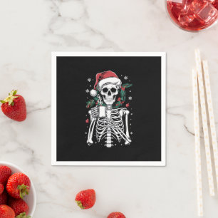 Dead Inside Skeleton Christmas Coffee Lover Gift  Napkin