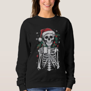 Dead Inside Skeleton Christmas Coffee Lover Gift Sweatshirt