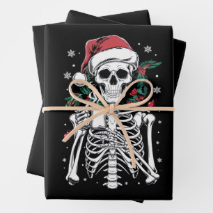 Dead Inside Skeleton Christmas Coffee Lover Gift  Wrapping Paper Sheet