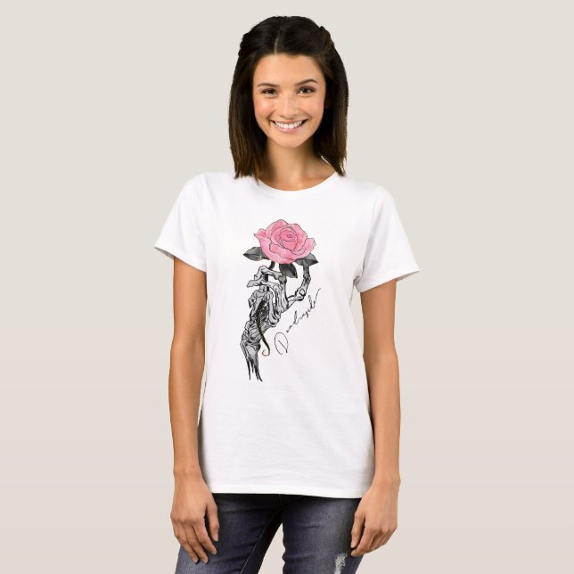 Dead Inside Skeleton Rose  T-Shirt (Front Full)