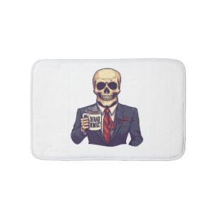 Dead Inside Skull � Funny Workday Skeleton Bath Mat