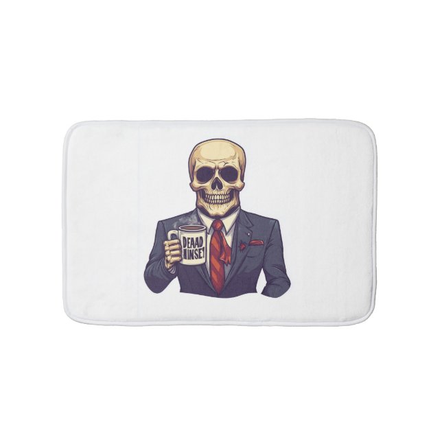 Dead Inside Skull � Funny Workday Skeleton Bath Mat (Front)