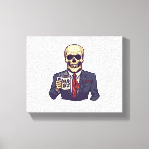 Dead Inside Skull – Funny Workday Skeleton Canvas Print