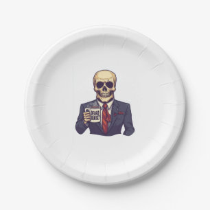 Dead Inside Skull – Funny Workday Skeleton Paper Plate