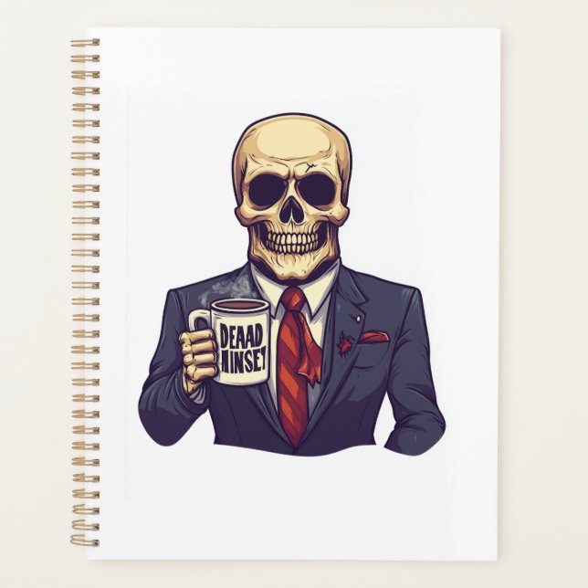 Dead Inside Skull � Funny Workday Skeleton Planner (Front)