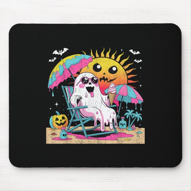 Dead Inside Tan Outside Funny Ghost Beach Art  Mouse Mat (Front)
