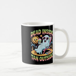 Dead Inside Tan Outside Funny Ghost Summerween _1  Coffee Mug