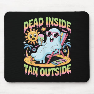Dead Inside Tan Outside Funny Ghost Summerween _1  Mouse Mat