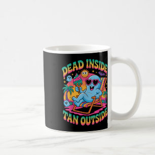 Dead Inside Tan Outside Funny Ghost Summerween  Coffee Mug