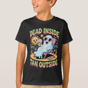 Dead Inside Tan Outside Funny Ghost Summerween T-Shirt