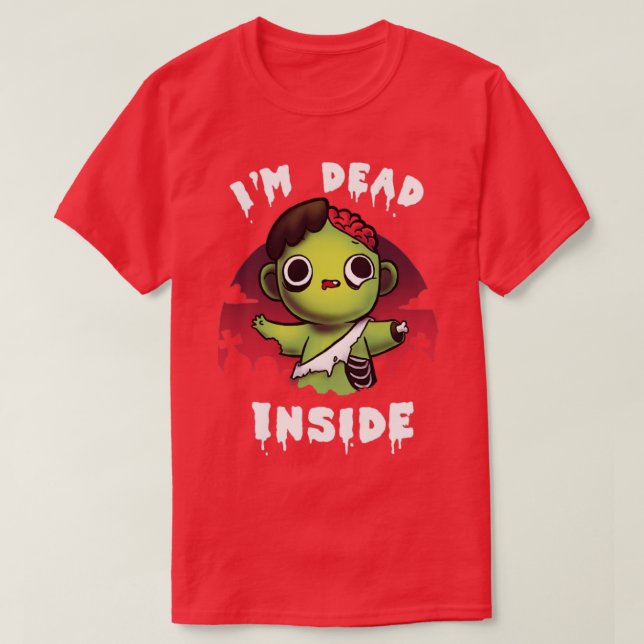 Dead inside Zombie Kid Halloween Funny Costume T-Shirt (Design Front)