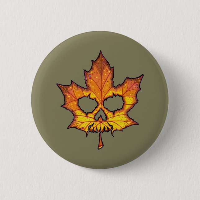 Dead Leaf 6 Cm Round Badge (Front)