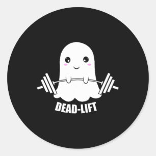 Dead Lift Ghost Halloween Classic Round Sticker
