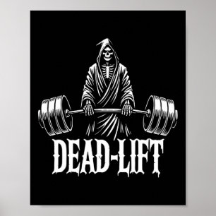Dead-lift - Grim Reaper Halloween Gym Workout Body Poster