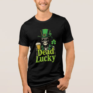 Dead Lucky – Irish Skeleton St. Patrick’s Day Tri-Blend Shirt