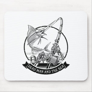 Dead Man And The Sea Dead Fish Skeleton Fishing Mouse Mat