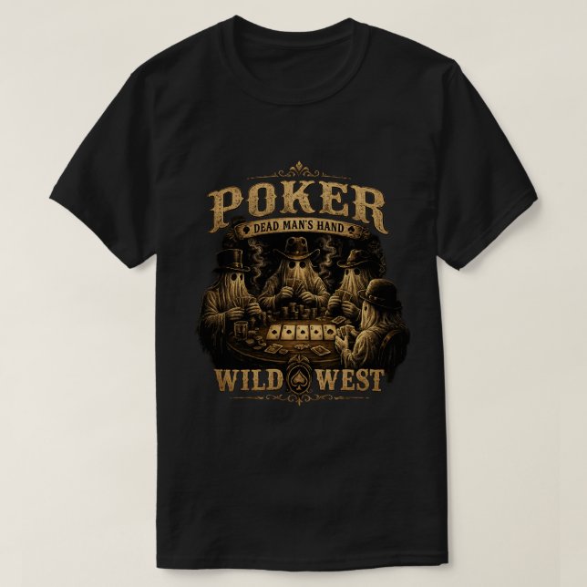 Dead man's hand ghost poker shirt (Design Front)