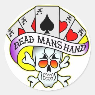 Dead Mans Hand Old School Tattoo Classic Round Sticker