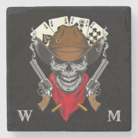 Dead Mans Hand Playing Cards Cowboy Skull Monogram