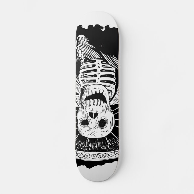 Dead Mexican Mad Mariachi Skull Skateboard (Front)