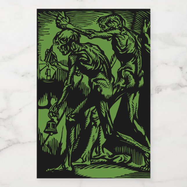 Dead Miners Still Working Halloween Horrors Wine Label (Single Label)